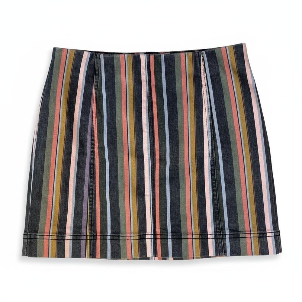 VTG Y2K Jolt Juniors Rainbow Stripe Mini Skirt 3 or 26 Multicolor Indie Grunge
